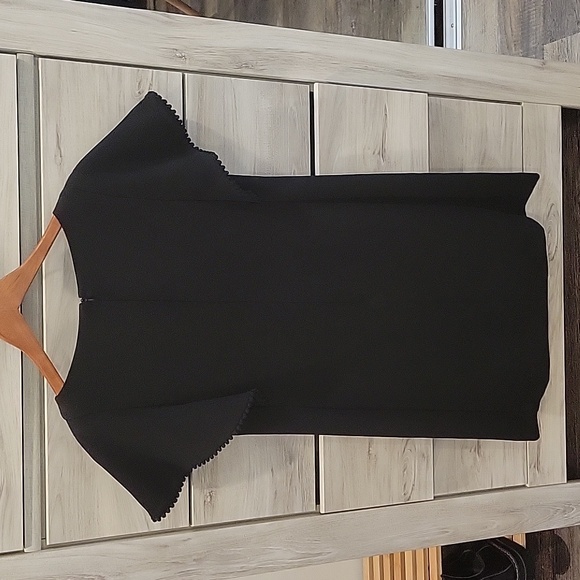 Loft, Black mini dress, cap flutter sleeve, size 2P - Picture 4 of 4